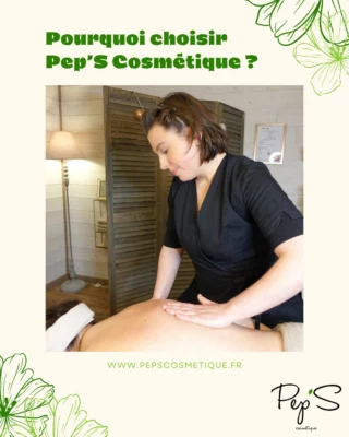 Pourquoi choisir Pep'S ?🌿

Expertise et certifications:
Je suis une Esthéticienne Cosméticienne diplômée et Massothérapeute certifiée.
Je continue de me former aux nouvelles pratiques et techniques afin d'offrir des services de qualités.

Produits de qualité:
Les cosmétiques et le maquillage que j'utilise lors de mes prestations sont certifiés bio, 100% naturels et Français, garantissant le respect total de votre peau et de la nature. 🌿 

Ateliers cosmétique, soin massage du visage ou cours de maquillage:
Des ateliers personnalisés dans la bonne humeur et la bienveillance !

Atmosphère chaleureuse et relaxante:
Je vous accueille dans un véritable cocon pour vous offrir un moment de détente absolu. 💆‍♀️ 

Soins personnalisés:
Chaque personne est unique, c'est pourquoi j'adapte mes soins à vos besoins pour une expérience sur-mesure.

"Profitez de l'instant présent".

Pep'Sment vôtre...

Laure & Lucie🌿

💻 www.pepscosmetique.fr
☎️06.78.07.26.74
📩peps.cosmetique@lilo.org
📍 20 Rue Sadi Carnot, 27500 Pont-Audemer (cour intérieure)

#ateliercosmetique #pontaudemer #maquillagenaturel #miseenbeautenaturelle #massage #soindesoi #bienetre #bio #maquillage #institutdebienetre