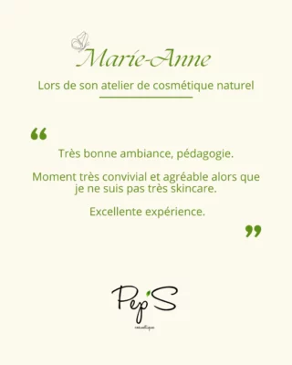 Votre avis compte énormément pour moi 💚

Votre satisfaction est ma plus belle récompense. ✨

Merci de votre confiance et de votre soutien.

N'hésitez pas à laisser également votre avis sur ma page google
👉https://g.page/r/CXkJ2LAC3OZuEAI/review
👉ou via mon site www.pepscosmetique.fr

Pep'Sment vôtre ...

Laure & Lucie 🌿

#massagebienetre #pepscosmetique #avisclient #pontaudemer #bienetre #recommandation #massage #massagebienetre ##explorenormandie #explore_normandie #venisenormande #ucvn #commercantslocaux