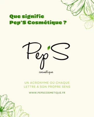 Que signifie Pep'S ?🌿

P → Pouvoir
E → Essentiel
P → Plantes
S → Soin

Le pouvoir et l’essentiel des plantes dans un soin.

Chez Pep’S, chaque soin est une invitation à renouer avec l’essentiel. 

Nous sélectionnons avec soin des produits 100 % naturels, puisant dans le pouvoir authentique des plantes pour offrir à votre corps et votre esprit une parenthèse de douceur et d’équilibre. 

Huiles végétales, macérâts, actifs purs : la nature est notre alliée pour révéler votre beauté et votre bien-être, en toute harmonie.

"Profitez de l'instant présent".

Pep'Sment vôtre...

Laure & Lucie 🌿

Réservez dès maintenant votre soin ! 

💻 www.pepscosmetique.fr
☎️06.78.07.26.74
📩peps.cosmetique@lilo.org

📍 20 Rue Sadi Carnot, 27500 Pont-Audemer (cour intérieure)

#bienetre  #soinnaturel #nature #plants  #power #bienetreaunaturel #soindesoi #pontaudemer